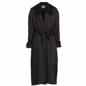 cinq a sept Black Satin Trench Coat